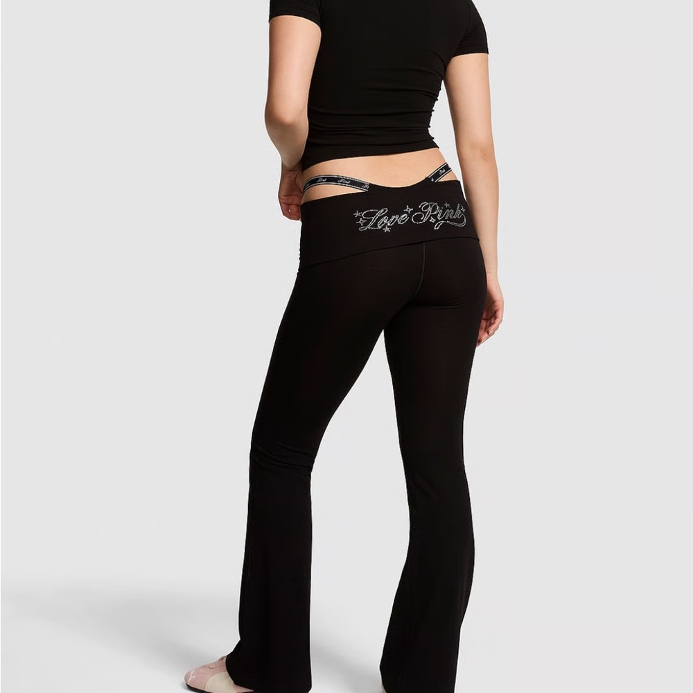 PINK Victoria's Secret Black Flare Leggings M